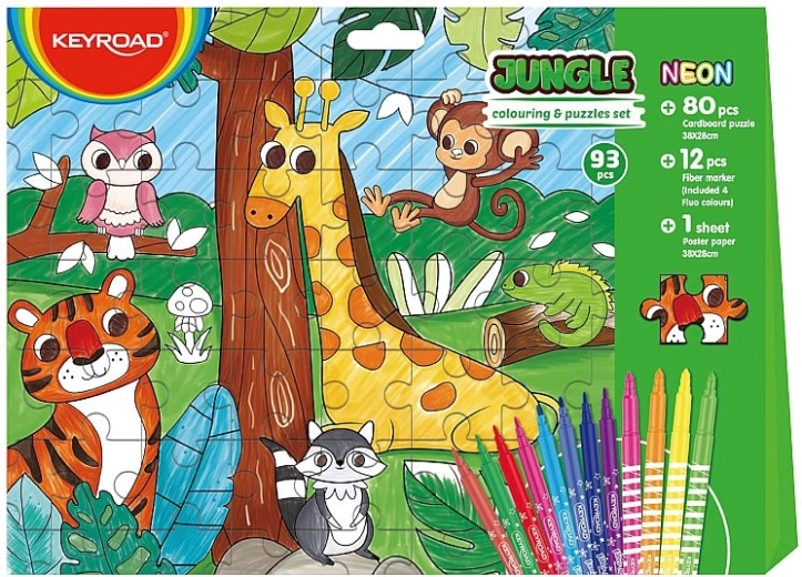 Puzzle-Malbuch Keyroad 2-in-1 Dschungel