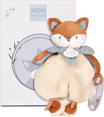 Doudou Geschenkset – Plüschfuchs Timo mit Rassel 18 cm