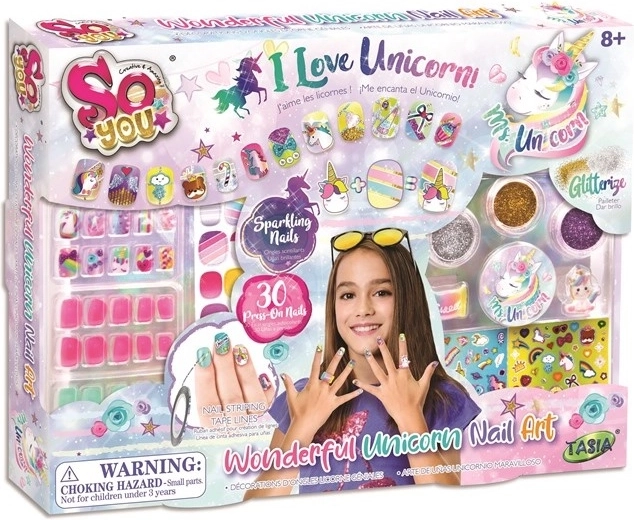 Selbstklebende Nägel mit Einhornmotiv TASIA