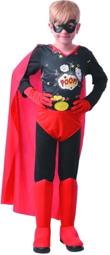 Karnevalskostüm Action-Held im Spiderman-Stil, Größe L (130–140 cm)
