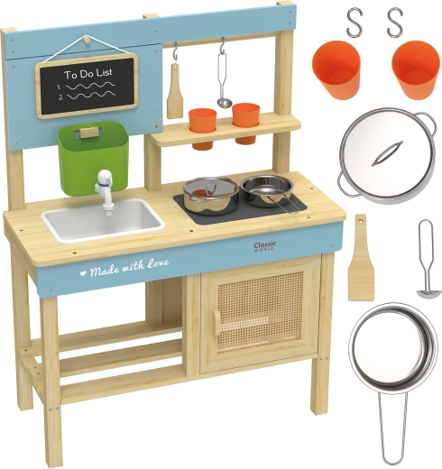 XXL Outdoor-Matschküche aus Holz mit Zubehör CLASSIC WORLD