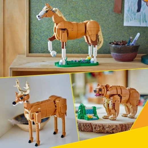 Drei Tiermodelle aus einem Bauset
