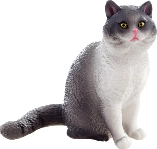 Katzenfigur aus Kunststoff – realistische Dekoration und Spielzeug