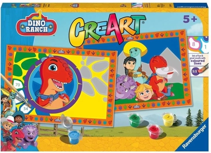 Ravensburger CreArt Junior Dino Ranch – Malen nach Zahlen für Kinder