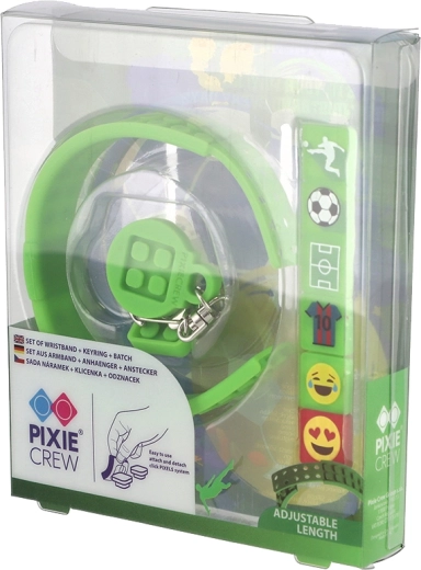 Pixie Crew 3-in-1-Fußball-Set mit Armband, Schlüsselanhänger und Anstecker