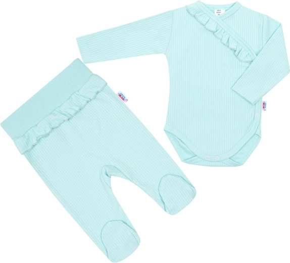 2-teiliges Babyset New Baby Stripes, eisblau, 86