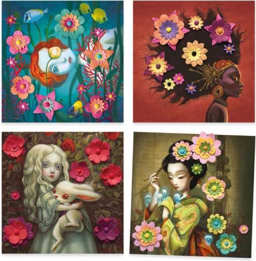 Vier künstlerische Motive zum Vollenden