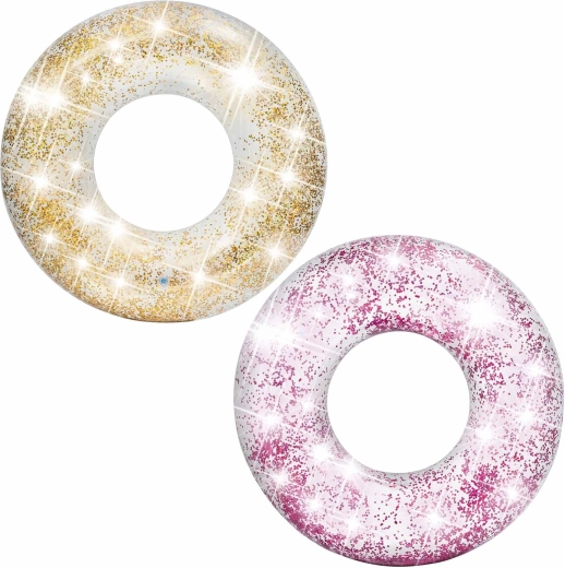 Aufblasbarer INTEX-Schwimmring mit Glitzer 107 cm – gold oder rosa