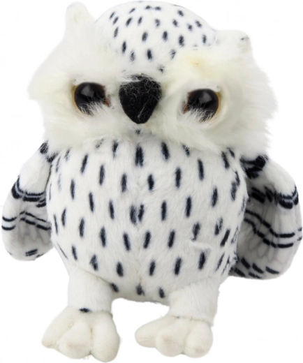 Kleine Plüscheule weiß mit schwarzen Flecken 15 cm