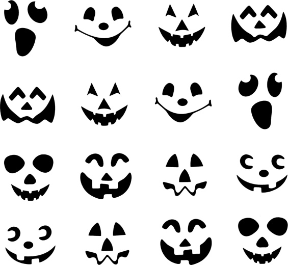 Halloween-Kürbisgesichter