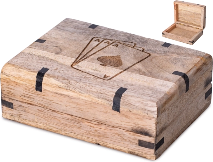 Holzetui für Spielkarten 12 × 9 cm