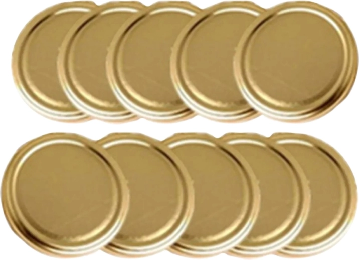 Goldener Metallverschlussdeckel für Einmachgläser 82 mm (10 Stk.)