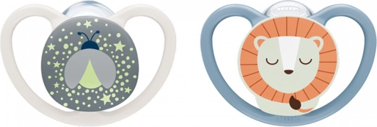 NUK Schnuller Perfect Match Air Night Firefly/Lion 6–18 Monate, 2 Stk.