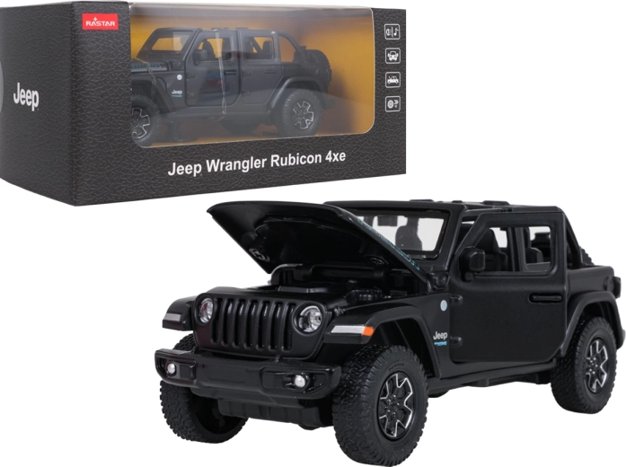 Metallmodell Jeep Wrangler Rubicon RASTAR im Maßstab 1:32, schwarz