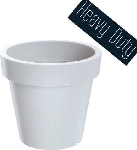 Pflanzgefäß Lexo Round 100 cm – weißer Kunststoff-Übertopf für Garten und Innenraum