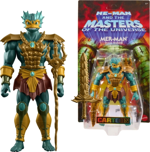 Mattel Masters of the Universe Origins Cartoon Collection 200X Figur Tryton (Mer-Man) 15 cm mit Zubehör