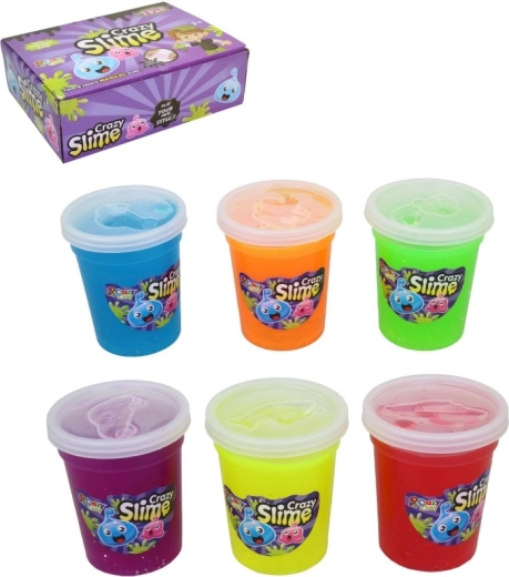 Crazy Slime – Set mit 12 farbigen Bechern im Displayständer, 7 cm