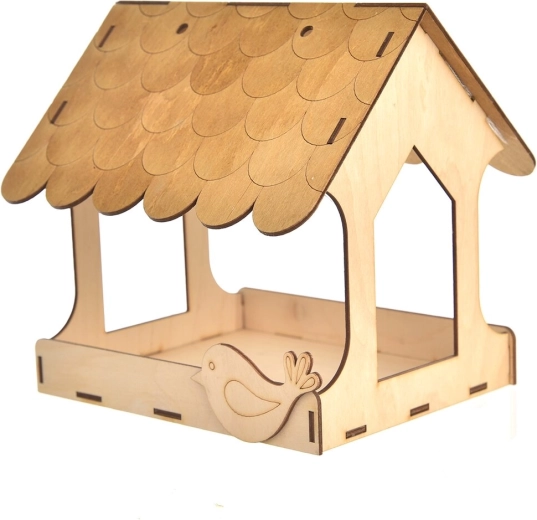 Holz-Vogelfutterhaus zum Bemalen 20 × 20 cm
