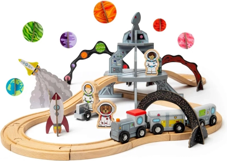 BIGJIGS RAIL Weltraum-Holzeisenbahn
