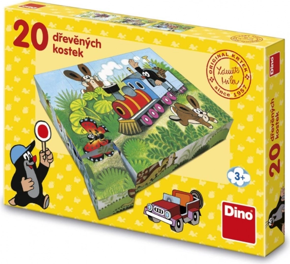 Holz-Bilderwürfel Maulwurf und Verkehr 20 Stk.