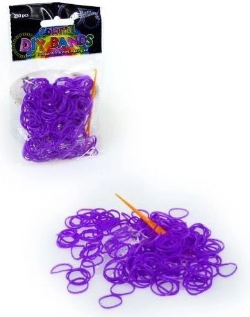 Set mit 250 violetten Gummibändern zum Flechten von Armbändern