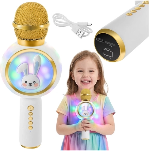Kabelloses Karaoke-Mikrofon für Kinder mit Lautsprecher IZOXIS – weiß