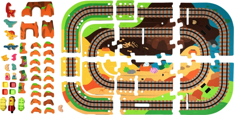 3D Dino-Park aus weichem EVA-Schaum