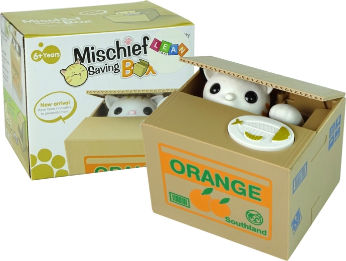 Geldbox Katze lernt sparen Orange