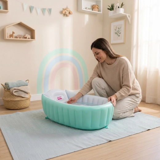 Platzsparende aufblasbare Badewanne für zu Hause und unterwegs