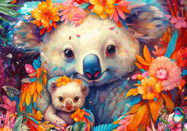 Puzzle Kuscheln mit dem Koala 2000 Teile