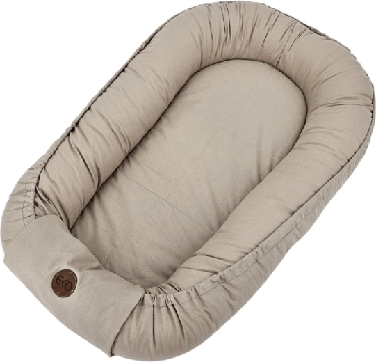 EKO-Babynest aus Baumwolle, Dunkelbeige, 85 × 50 cm – Dunkelbeige