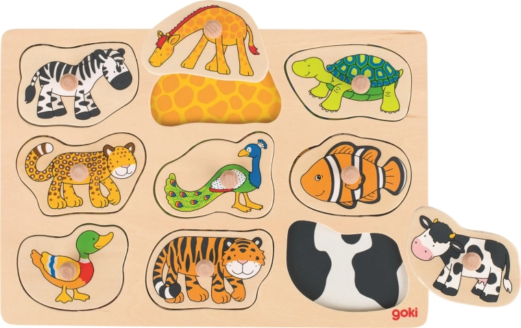 Goki Holzpuzzle Tiere