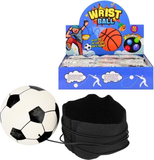 Fußballball mit Gummiband fürs Handgelenk
