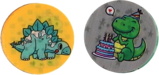 Runde Aufkleber mit Dinosauriern