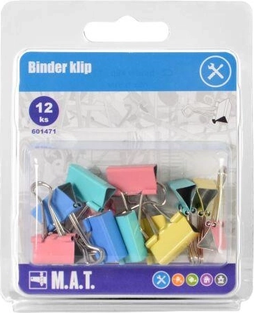 Büroklammern Binder – Farbmix, 12 Stk.