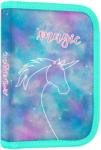 Einstöckiges Schulmäppchen Unicorn mit 2 Klappen, leer