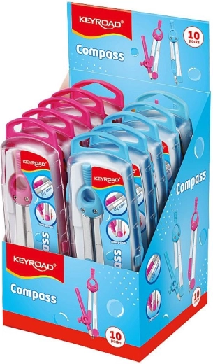 Zirkel KEYROAD Jelly Bean in Etui, Set für präzise Kreise