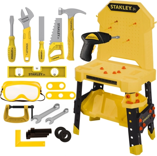 Realistische Werkzeuge und Zubehör im Stanley-Design