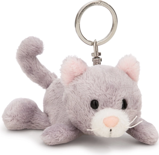 NICI Schlüsselanhänger graue Katze liegend Green 10 cm