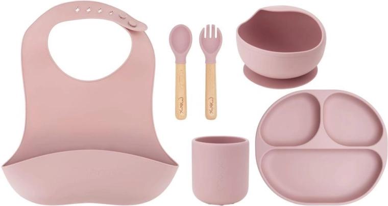 Silikon-Essensset für Kinder MoMi AMI rosa
