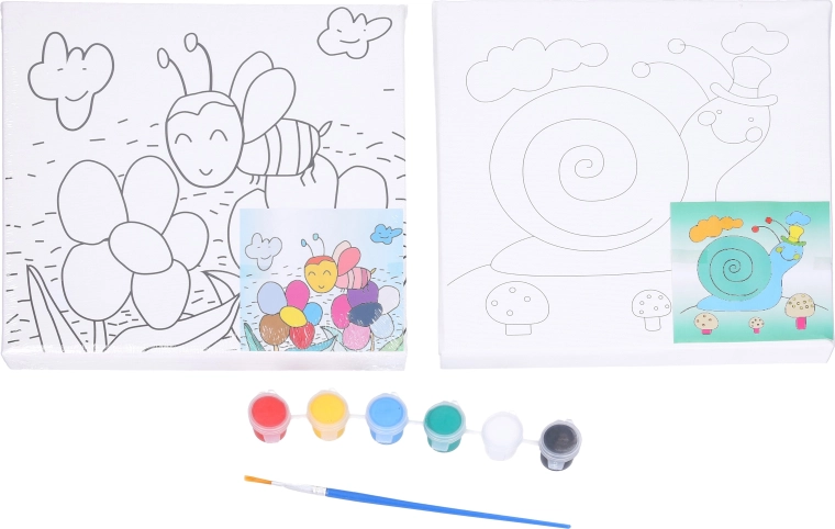 Alles in einem: Farben und Pinsel im Set