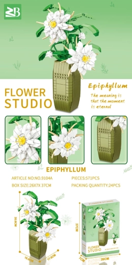 Bausteinset Weiße Blumen 571 Teile