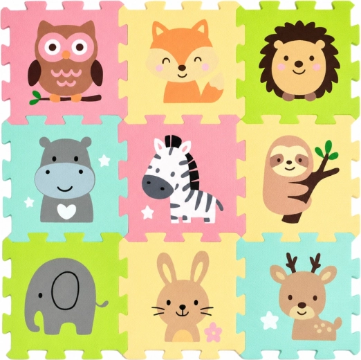 Petite&Mars Schaumstoff-Bodenpuzzle Nexli Safari Friends, 9 Stk.