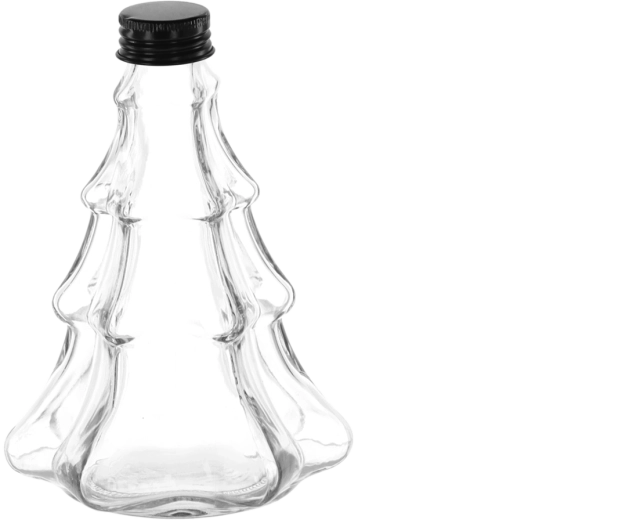 Glas-Dekoflasche Choinka 300 ml mit Metall-Schraubverschluss 28 mm