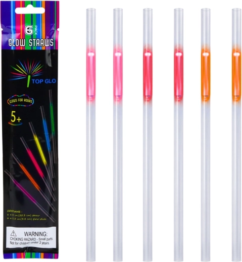 Fluoreszierende leuchtende Strohhalme für die Dunkelheit, 6 Stk.