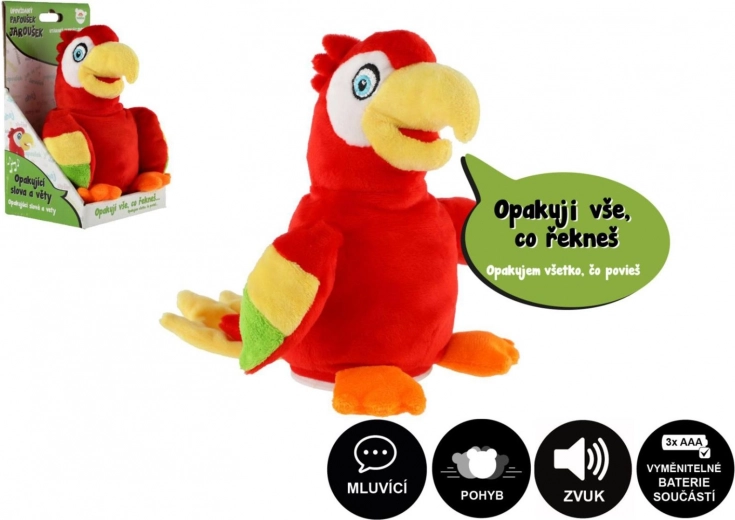 Papagei Jarušek sprechende Plüschspielzeug