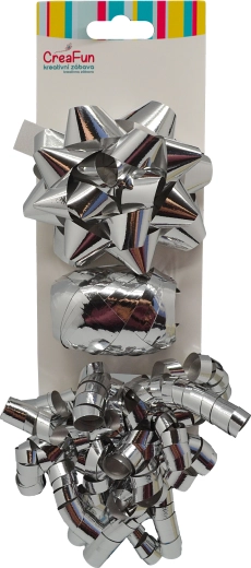 Geschenkset in Metallic-Silber, 3-teilig