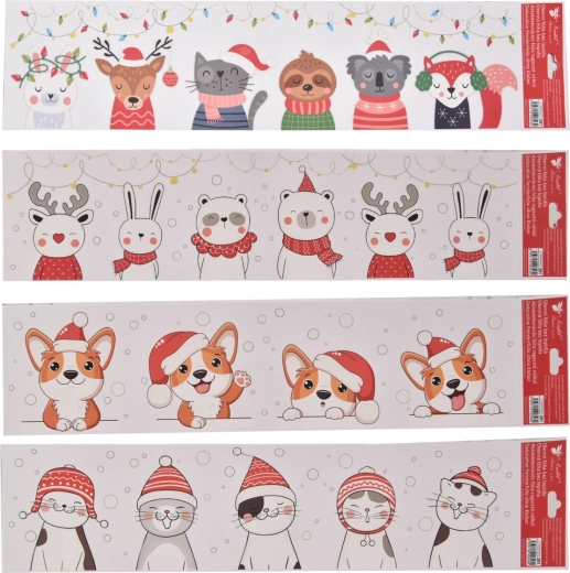 Weihnachts-Fensterfolie für Kinder, selbstklebend 64 × 15 cm (4 Varianten)