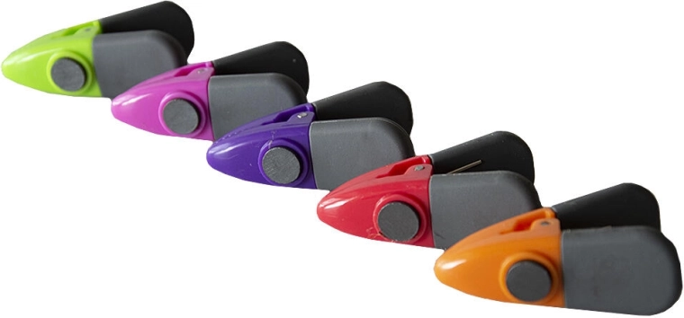 Magnetische Kühlschrankklammern – Farbmix, 5 Stk.