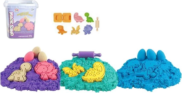 Kinetischer 3D-Sand mit Zubehör im Eimer